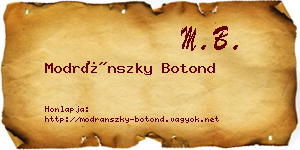 Modránszky Botond névjegykártya